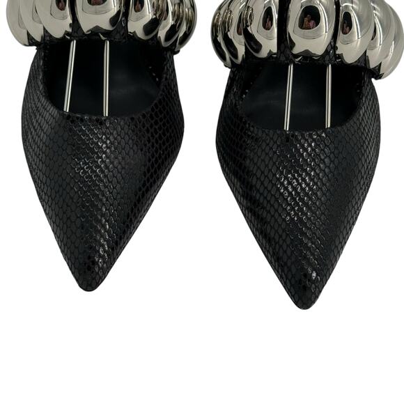 Jeffrey Campbell Black Leather Persona Slingback Pumps Womens 8 - Picture 7 of 13